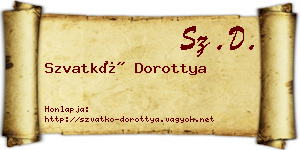 Szvatkó Dorottya névjegykártya